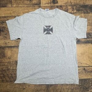 Independent Skulls Dragons T Shirt Mens Large Gray Graphic‎ Tee